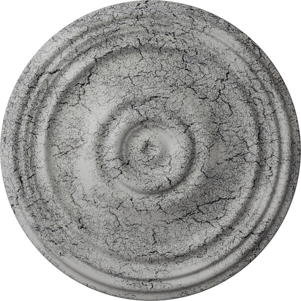Ekena Millwork Reece Ceiling Medallion (Fits Canopies up to 6 3/4"), 21"OD x 1 1/4"P, Ultra Pure White Crackle CM21REUWC - main